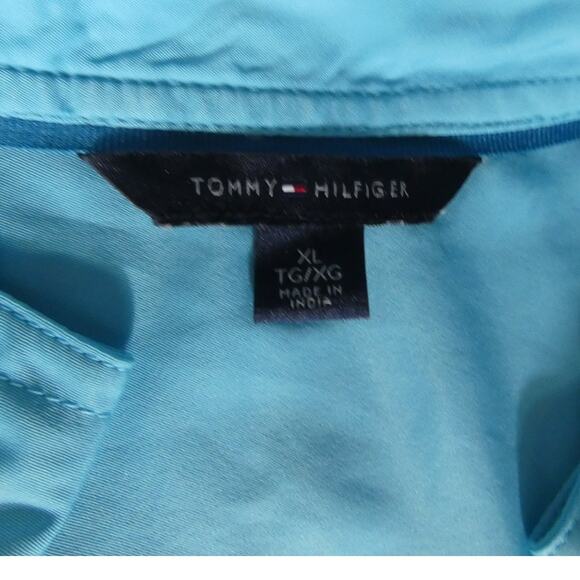 Tommy Hilfiger Women's XL Aqua Tunic Blouse V-Neck Long Sleeves Lightweight - Picture 6 of 7